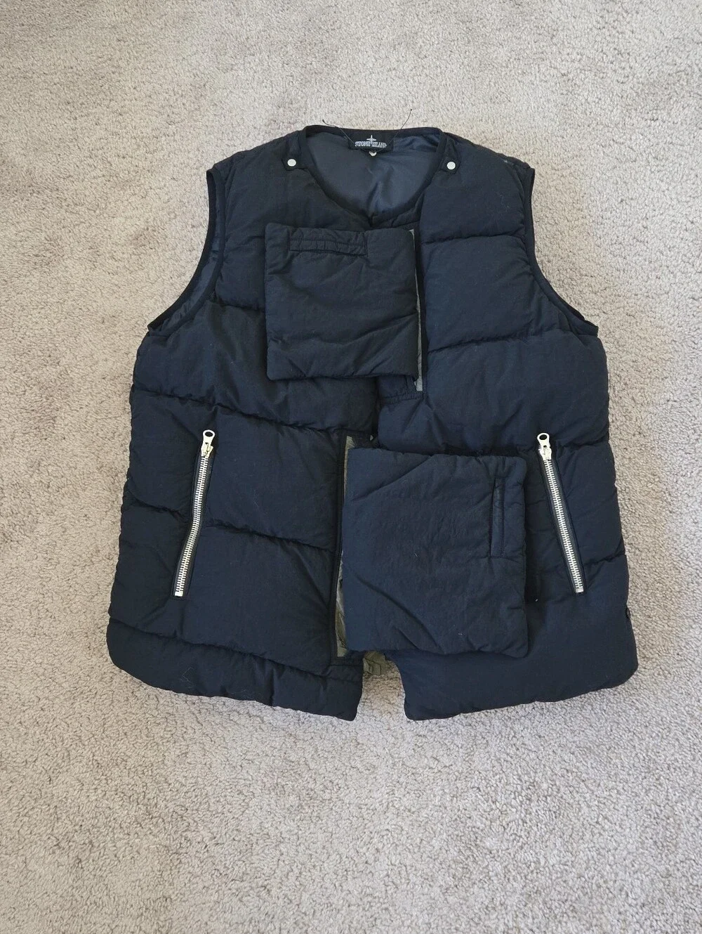Stone Island Shadow Project Naslan Light Padded Pocket Gilet Vest Mens XXL Bkack